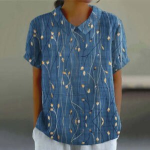 Womens 3D-printed T-shirt Polo Top